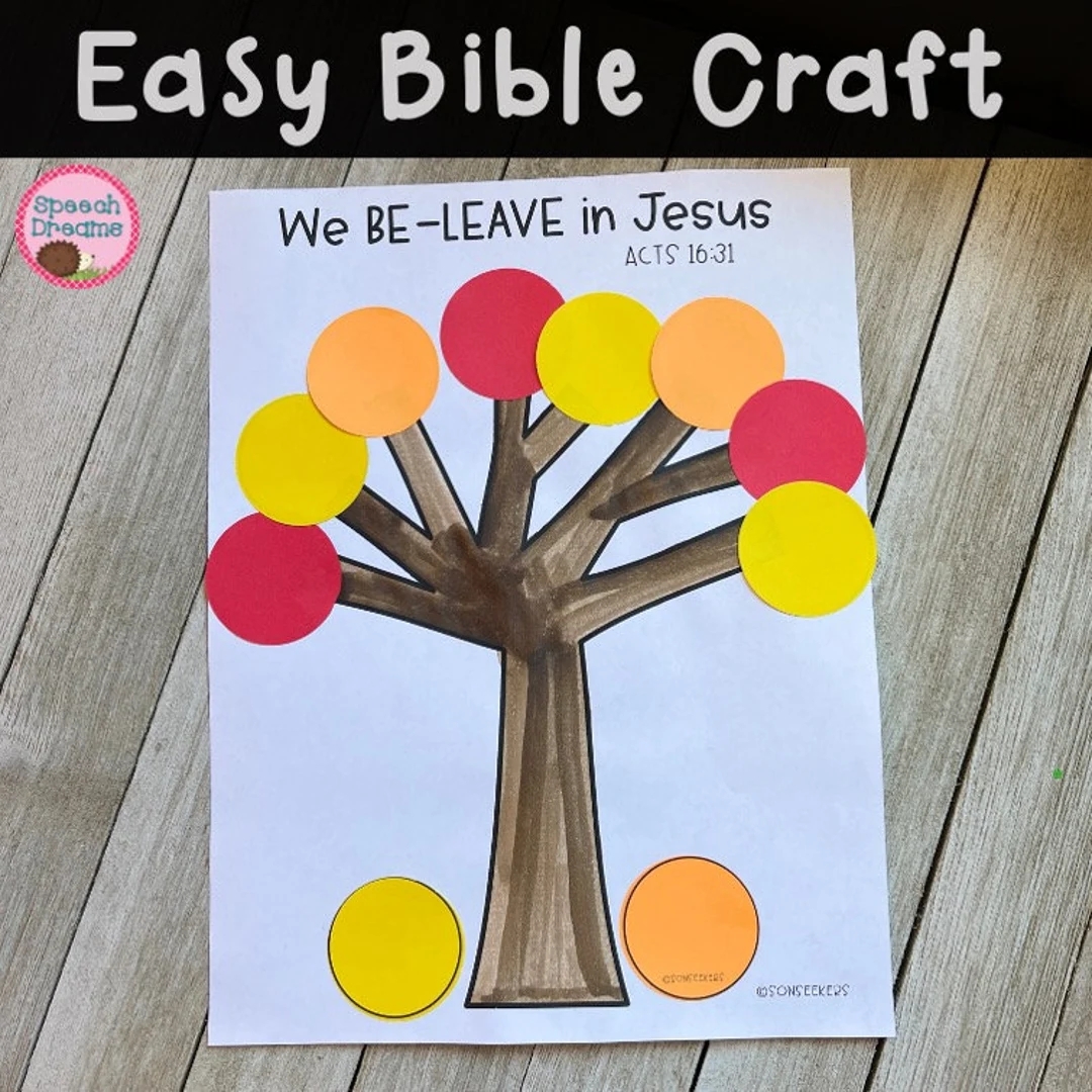 Fall Bible Craft Tree Sunday School Acts 16 31 Etsy
