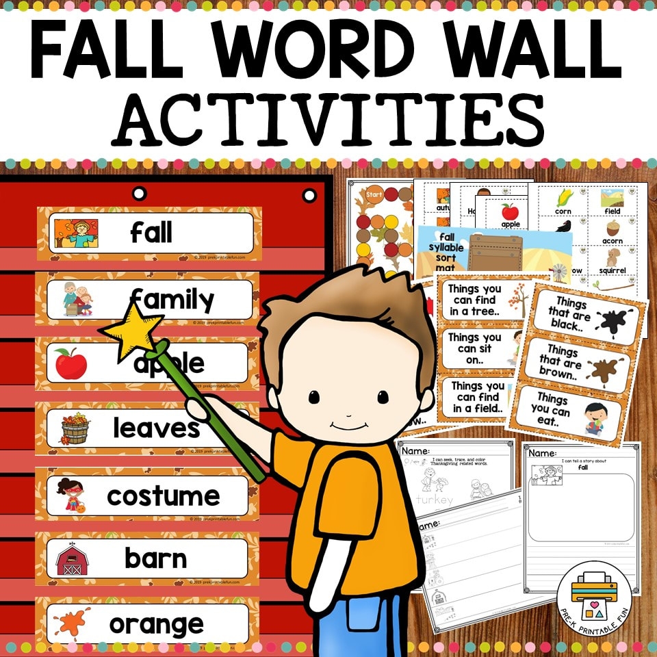 Preschool Word Wall Words