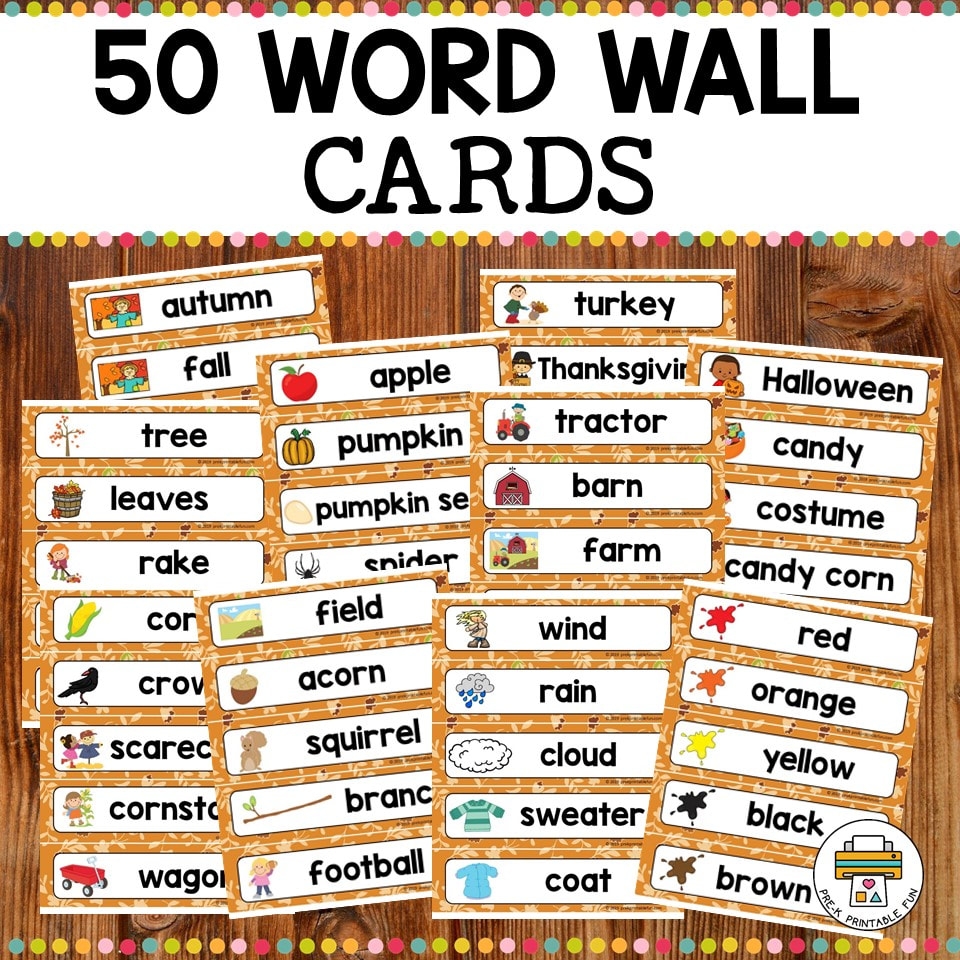 Fall Word Wall Activities