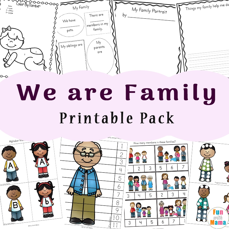 Family Theme Preschool Activities Worksheets For Kindergarten 