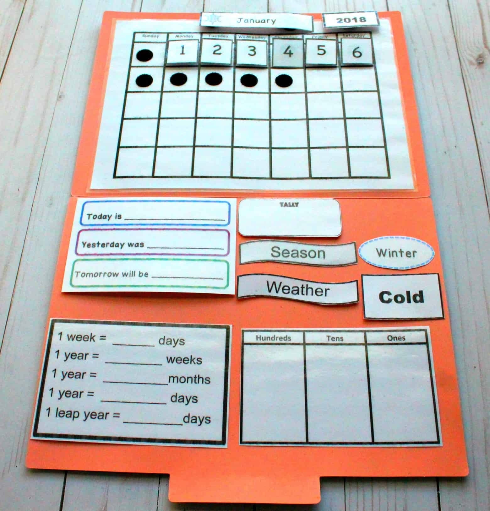 File Folder Preschool Calendar Homeschool Printables For Free