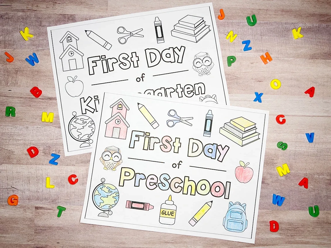 First Day Of Preschool Coloring Page Mary Martha Mama