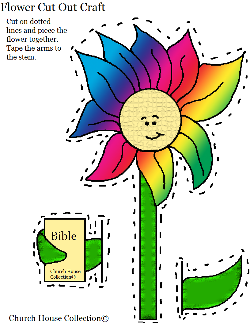 Flower Holding Bible Cutout Craft For Church Kids Flower Holding Bible Cutout Craft For Church Kids