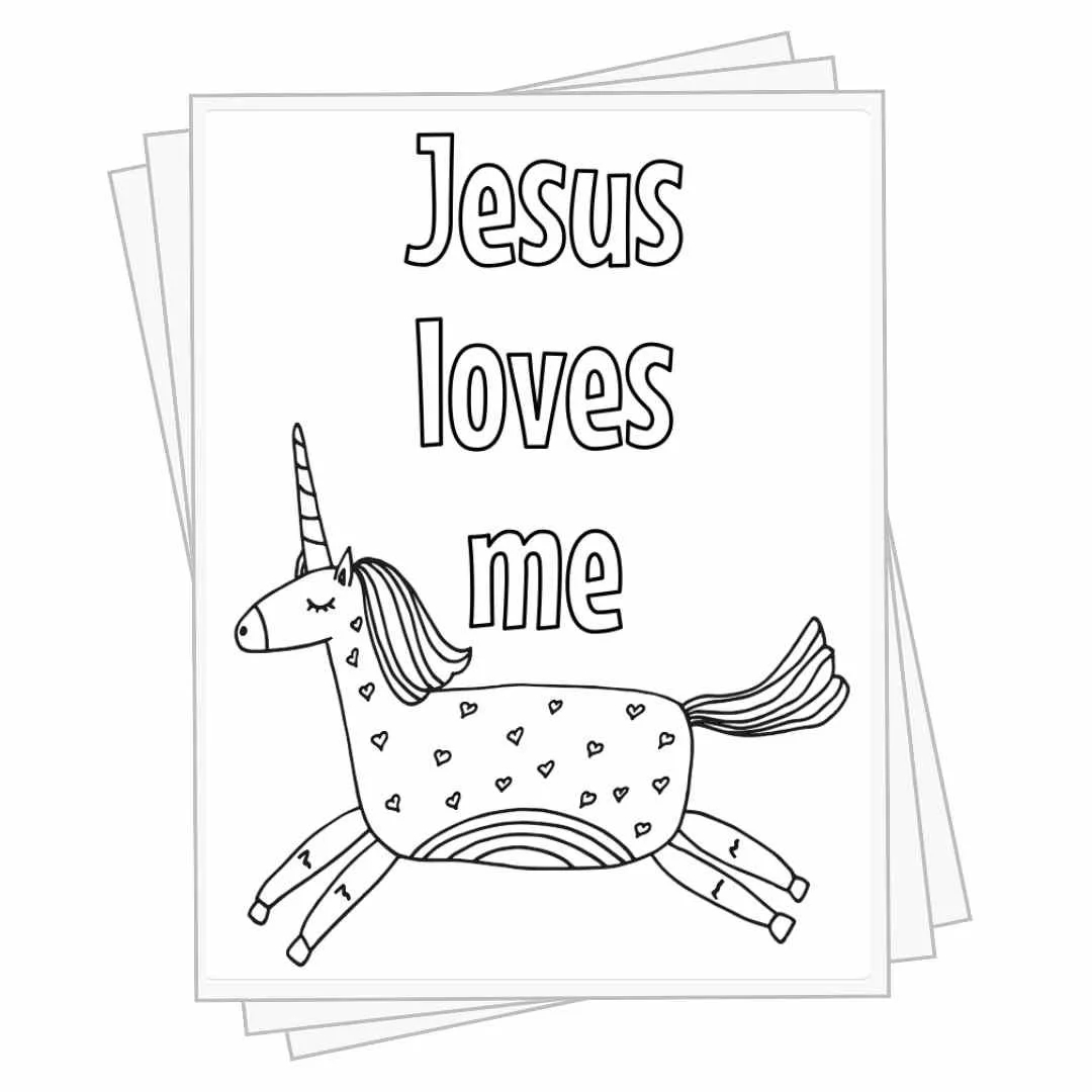 Preschool Jesus Loves Me Coloring Page