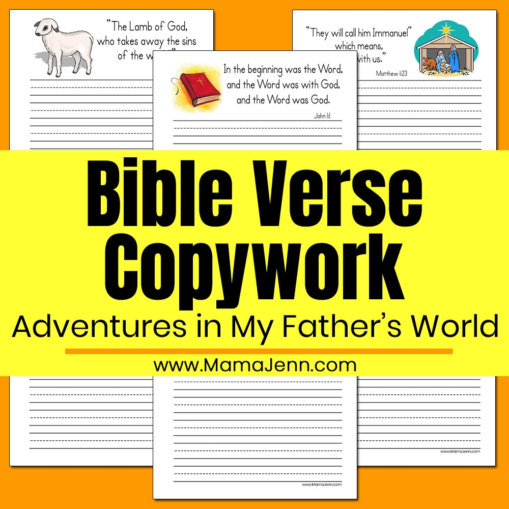 FREE Bible Verse Copywork Printables For Use With Adventures In MFW FREE Bible Verse Copywork Printables For Use With Adventures In MFW