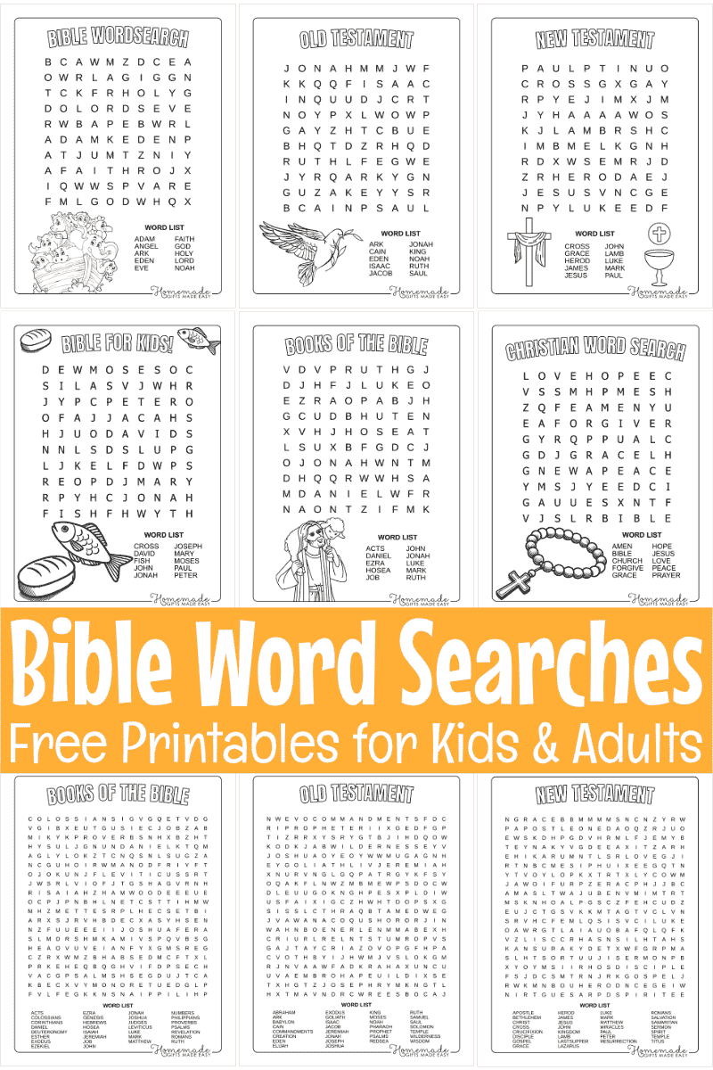 Preschool Bible Word Search Printable