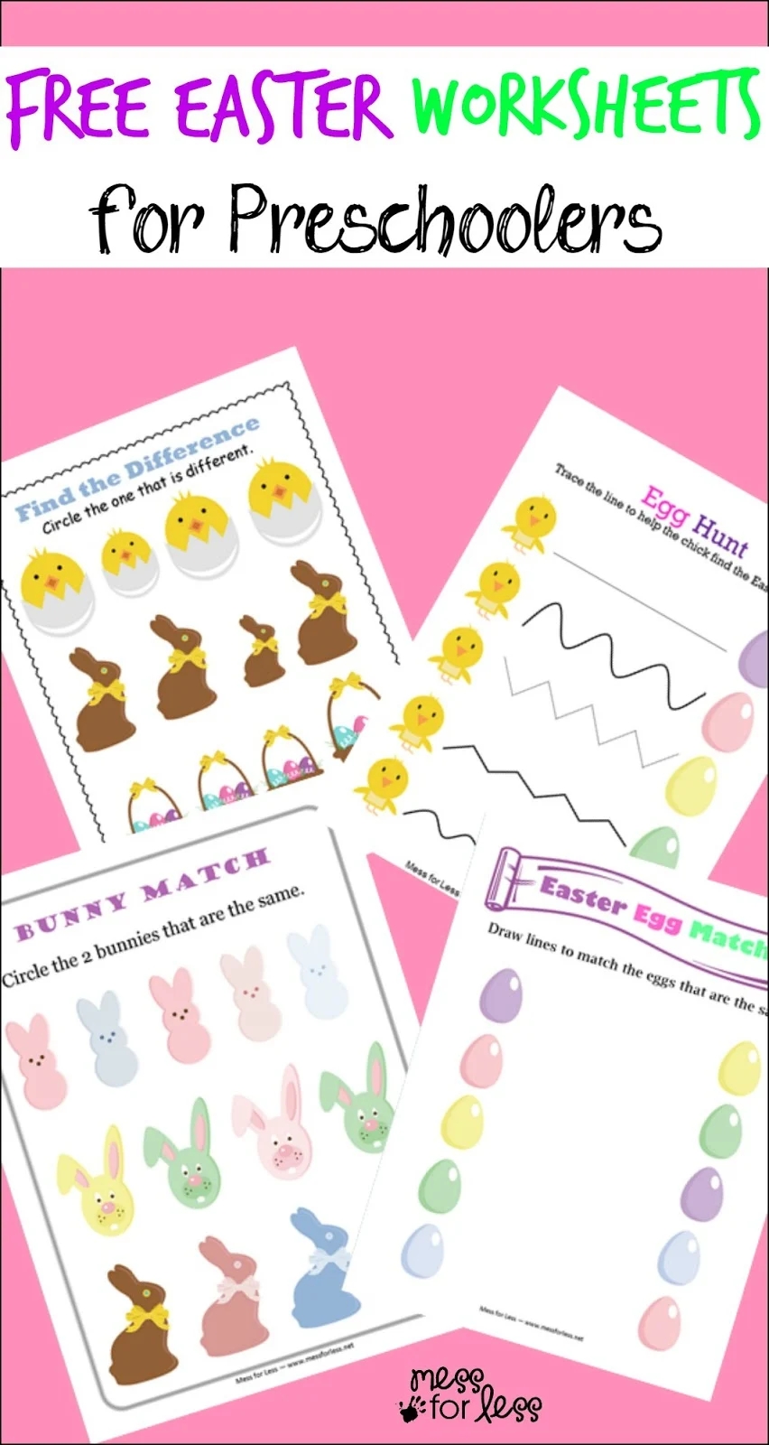 Free Easter Preschool Worksheets Mess For Less Free Easter Preschool Worksheets Mess For Less