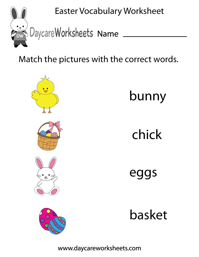 Free Preschool Easter Vocabulary Worksheet Free Preschool Easter Vocabulary Worksheet