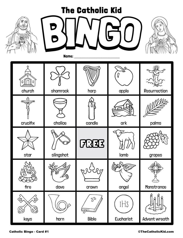Free Printable Catholic Bingo Game Cards TheCatholicKid