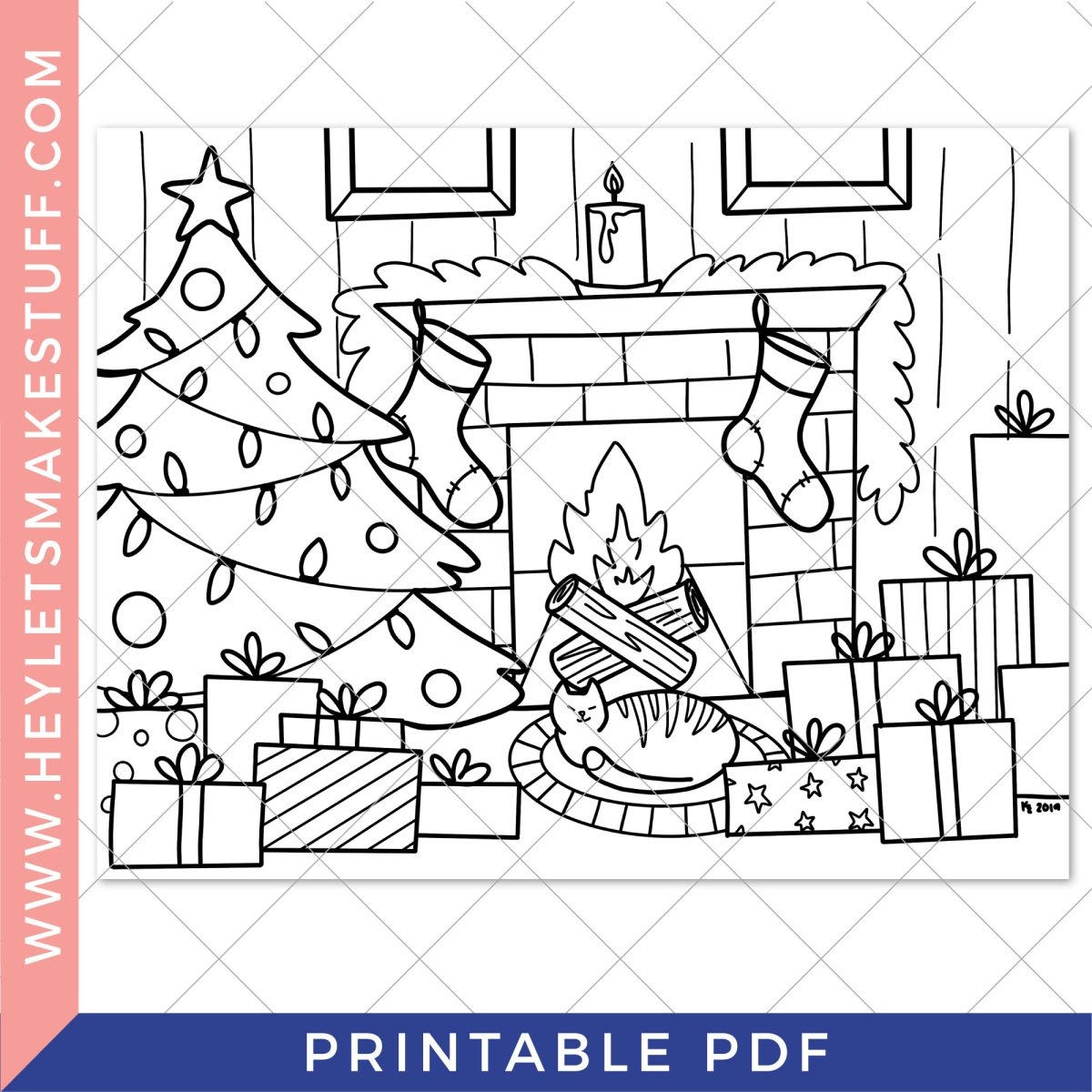Free Printable Christmas Coloring Page Hey Let s Make Stuff