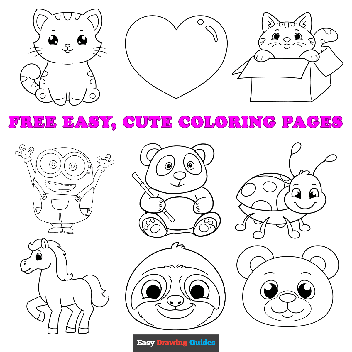 Free Printable Easy Cute Coloring Pages For Kids
