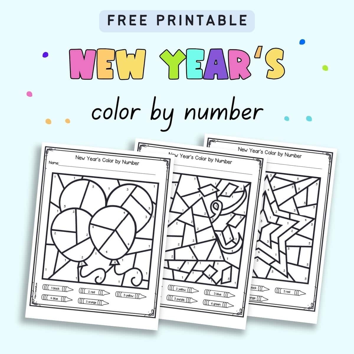 New Year's Worksheets Preschool