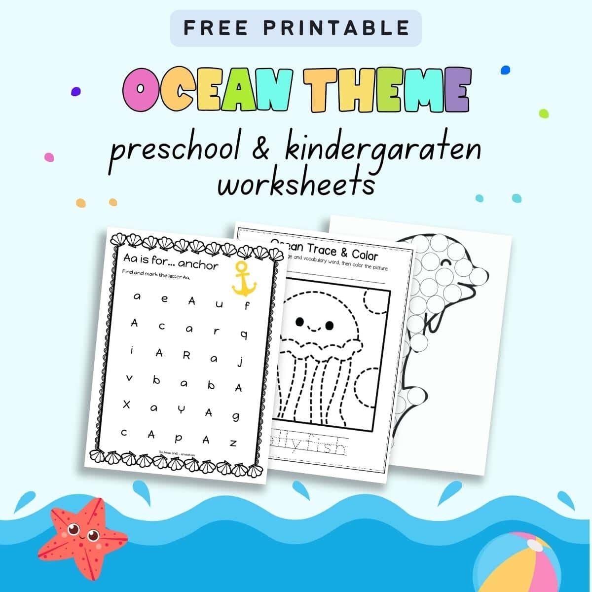 Free Printable Ocean Themed Preschool Worksheets For Preschool U0026 Kindergarten The Artisan Life