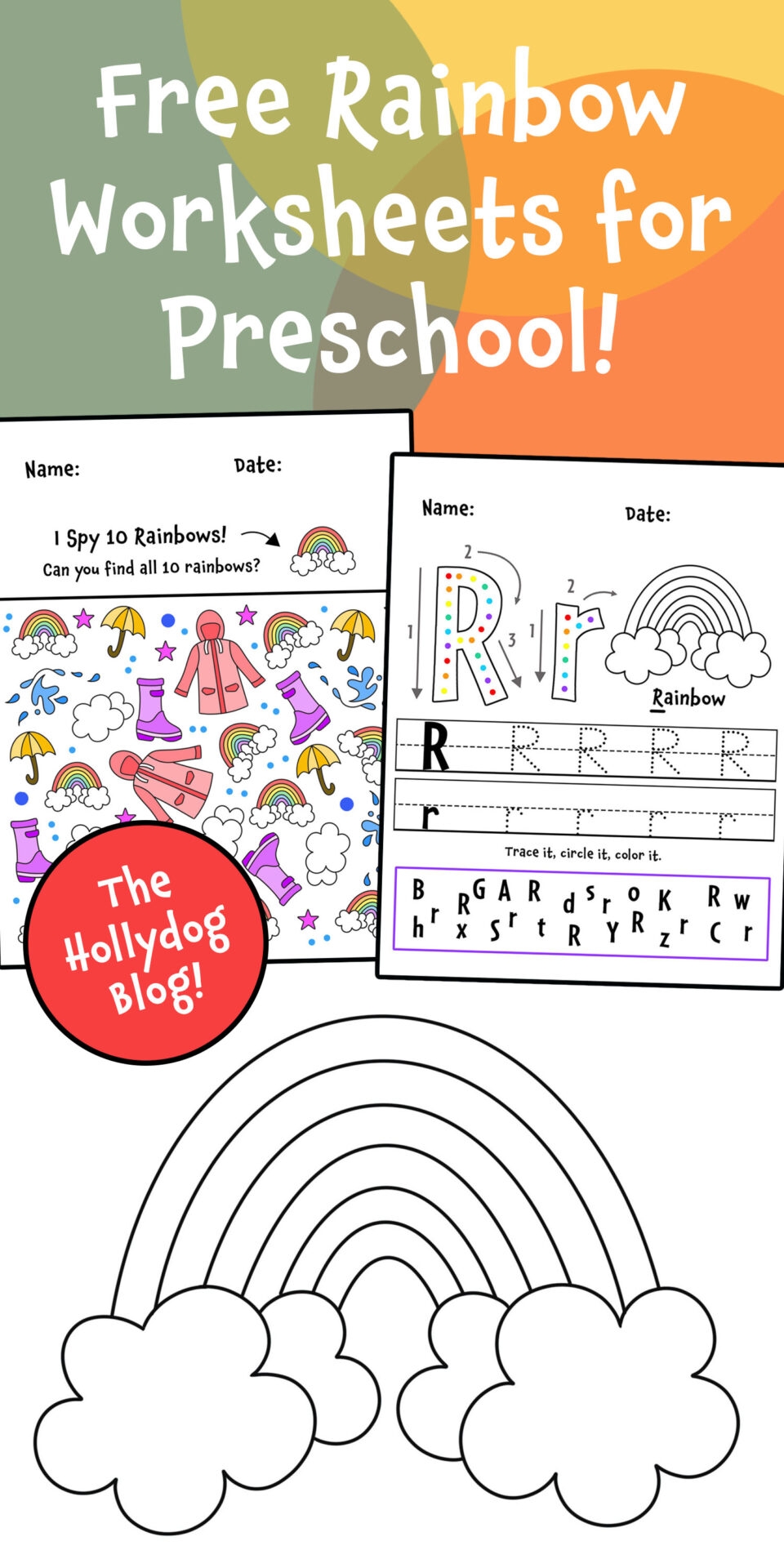 Free Rainbow Preschool Theme Worksheets U0026 Activities The Hollydog Blog
