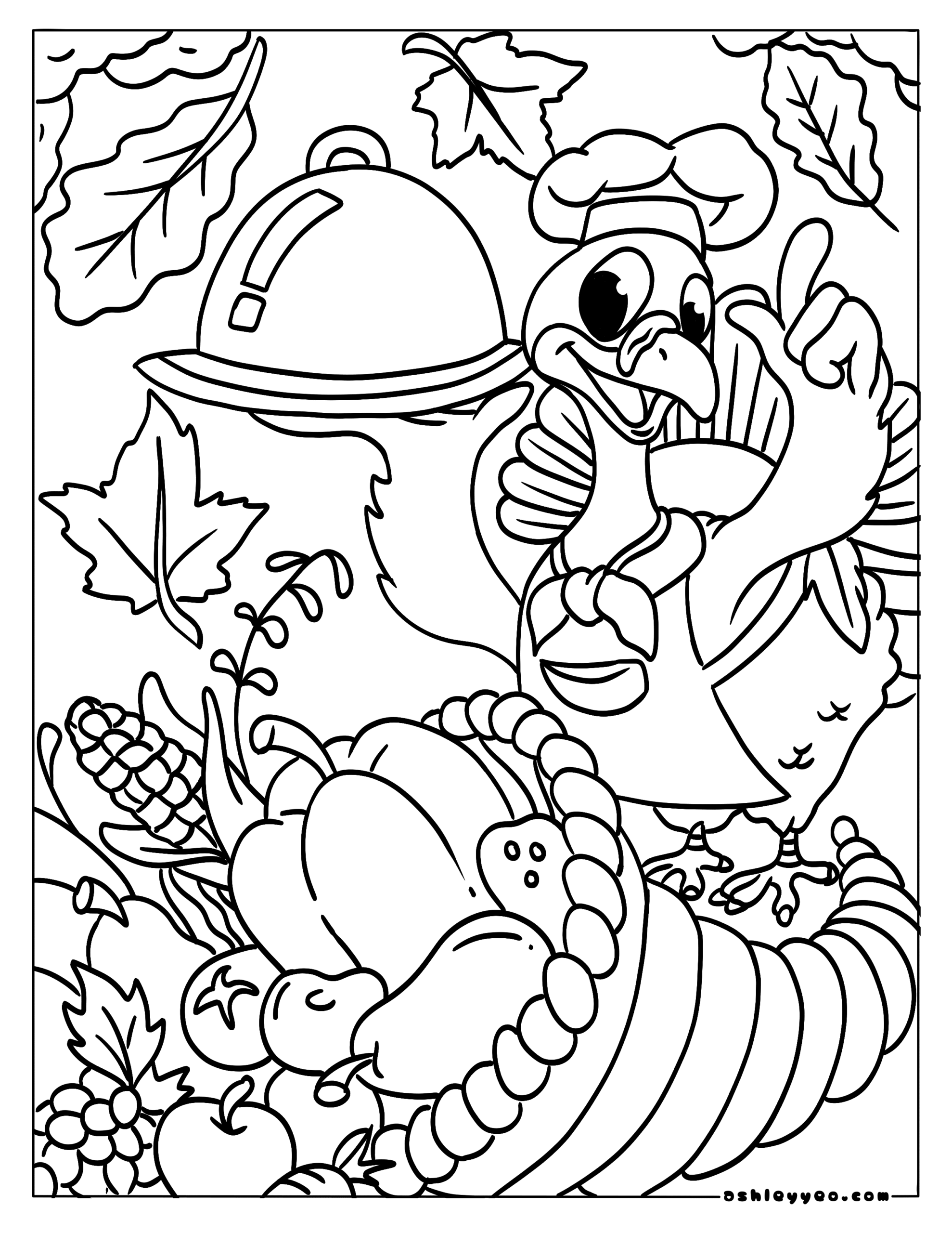 Free Thanksgiving Coloring Pages For Kids Ashley Yeo