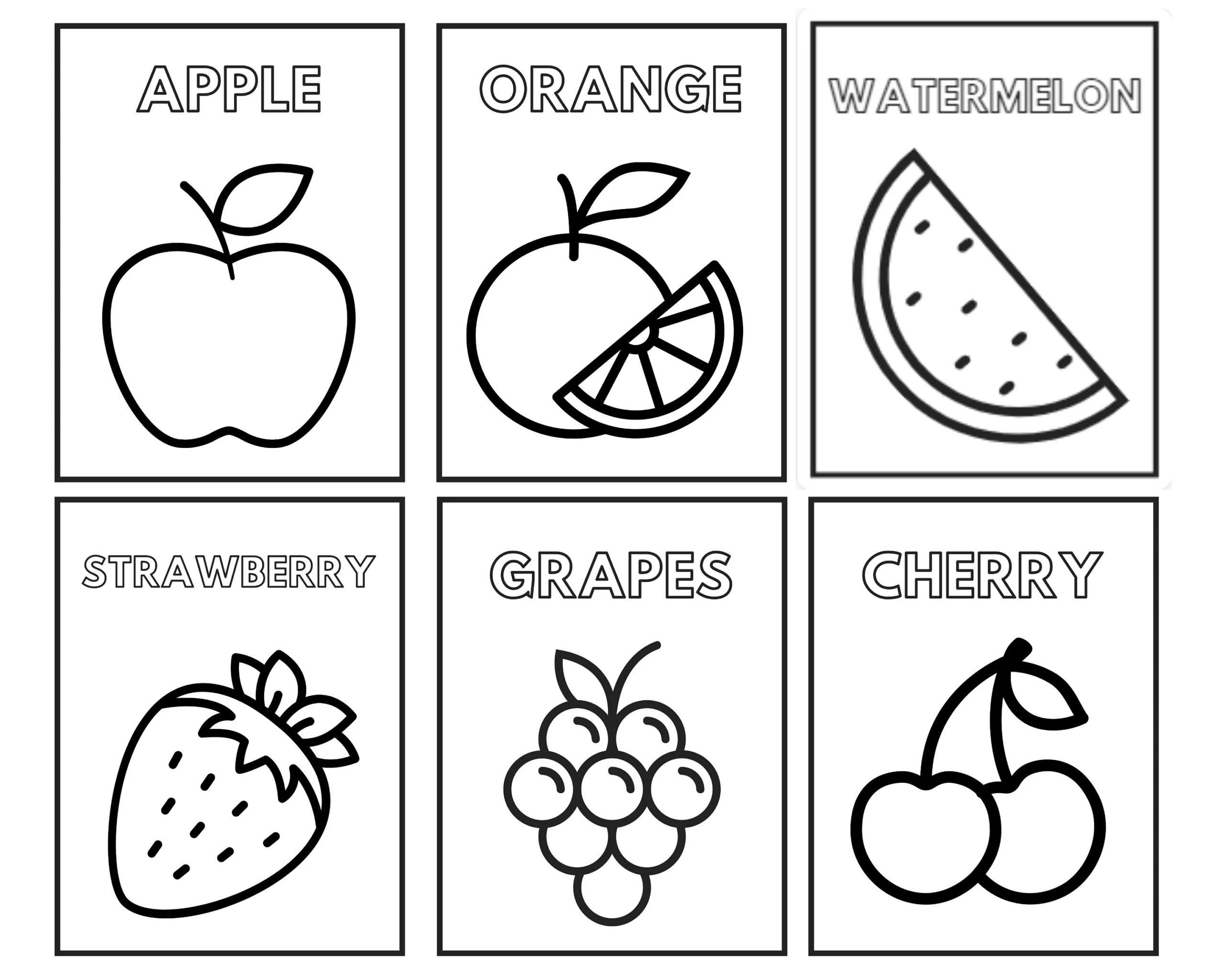 Fruit Coloring Pages Simple Designs For Toddlers U0026 Preschoolers Fruit Coloring Pages Simple Designs For Toddlers U0026 Preschoolers