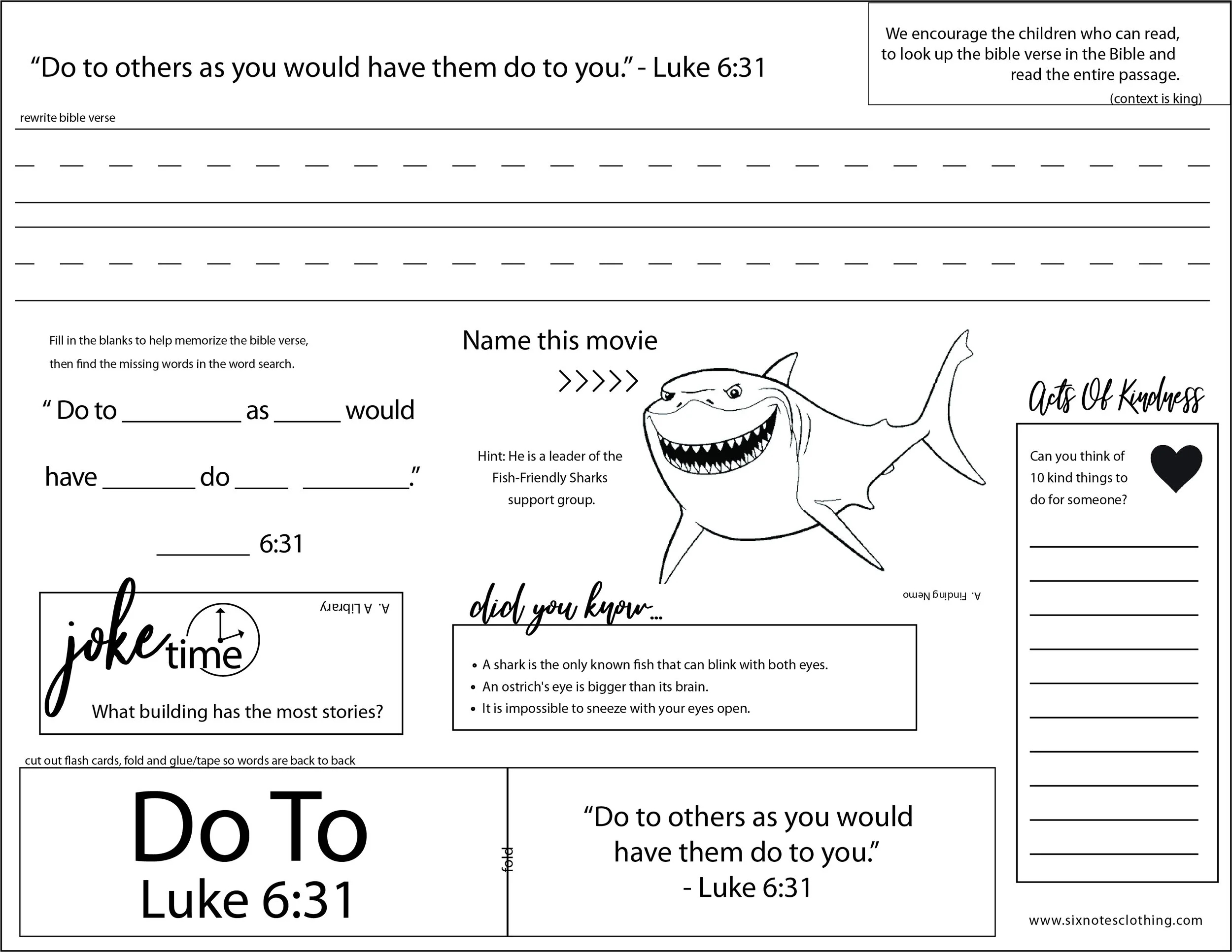 Fun Bible Verse Worksheets For Kids Six Notes Clothing Fun Bible Verse Worksheets For Kids Six Notes Clothing