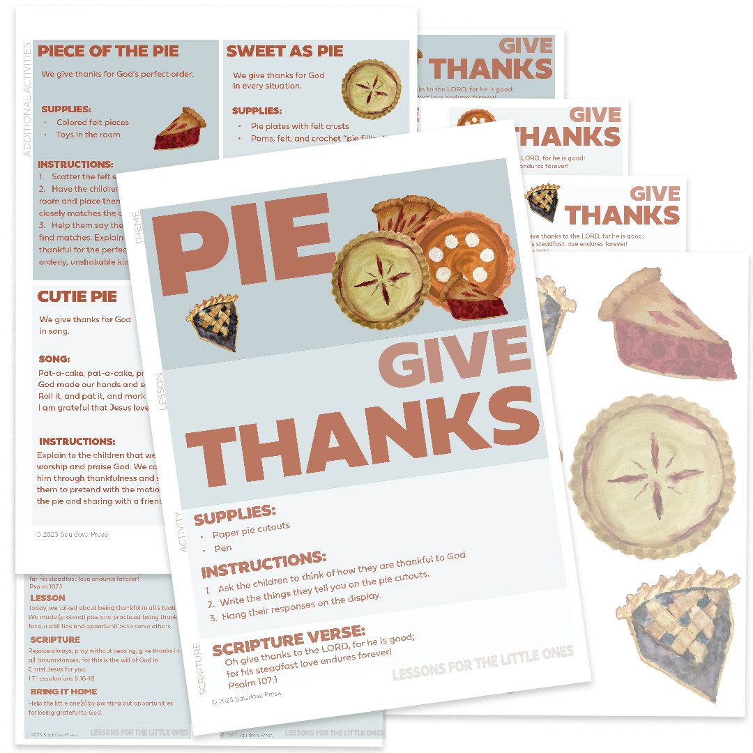 Give Thanks Preschool Bible Lesson Pie Theme ToDoodle Box Digital Planners And Tools For Purposeful Living