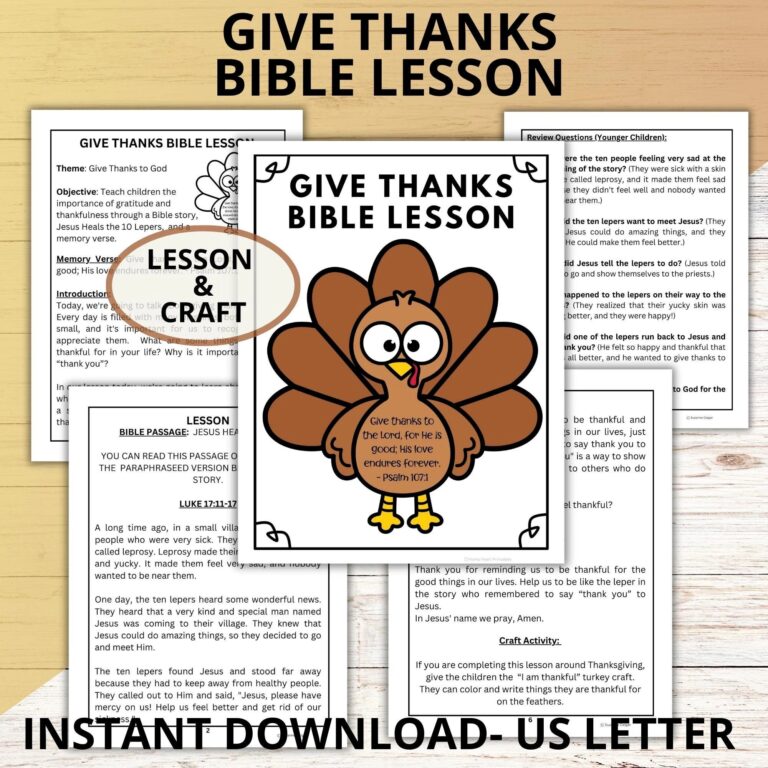 Give Thanks Thanksgiving Bible Lesson And Craft Sunday School Bible Lesson For Kids Children s Church Activity Jesus Heals 10 Lepers Etsy