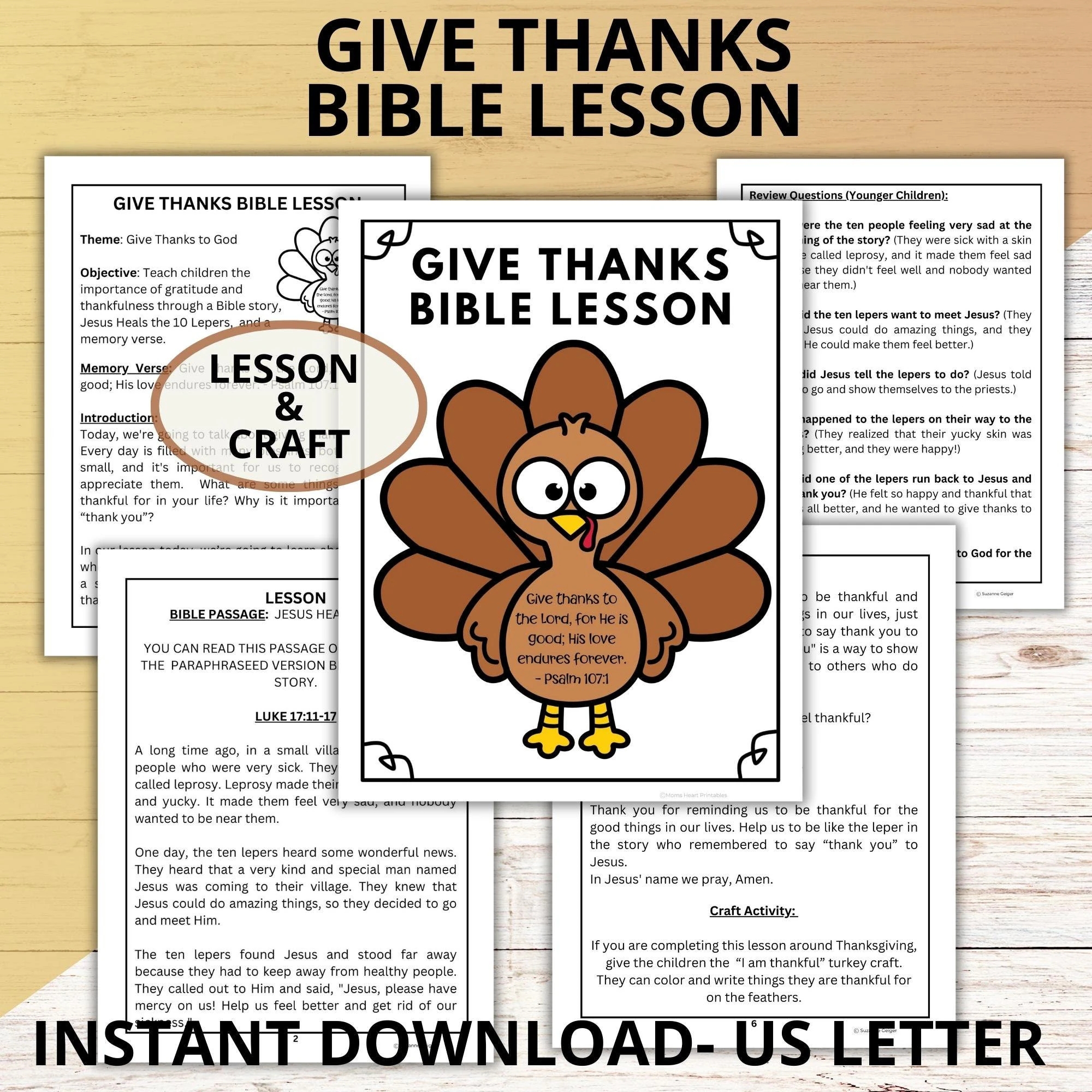 Give Thanks Thanksgiving Bible Lesson And Craft Sunday School Bible Lesson For Kids Children s Church Activity Jesus Heals 10 Lepers Etsy