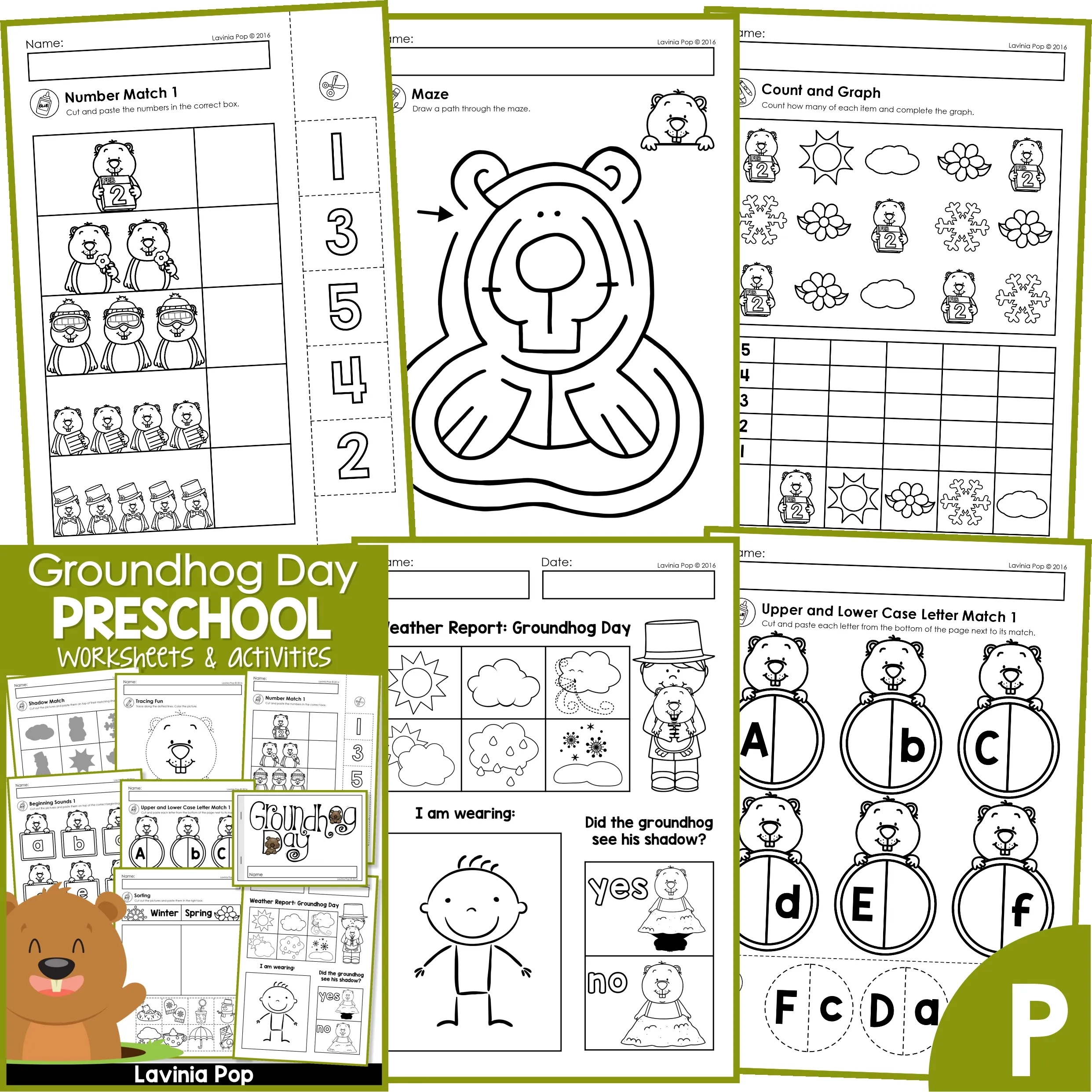 Groundhog Day Preschool Worksheets And Activities No Prep Groundhog Day Preschool Worksheets And Activities No Prep