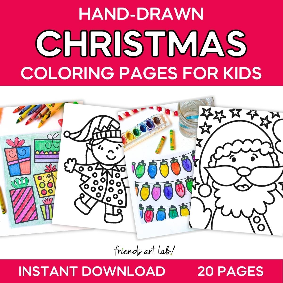 Hand Drawn Christmas Coloring Pages For Kids Friends Art Lab Hand Drawn Christmas Coloring Pages For Kids Friends Art Lab