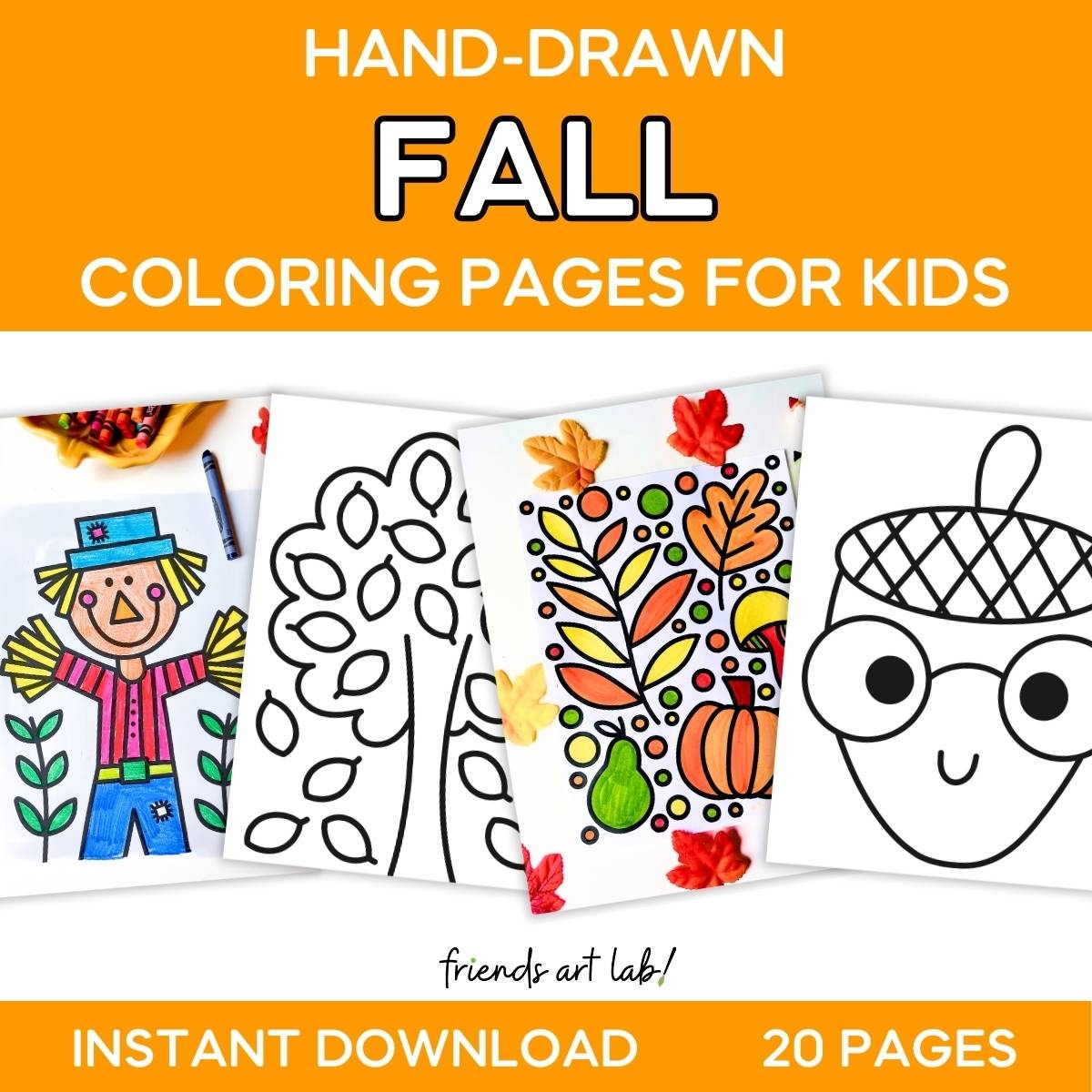 Hand Drawn Fall Coloring Pages For Kids Friends Art Lab