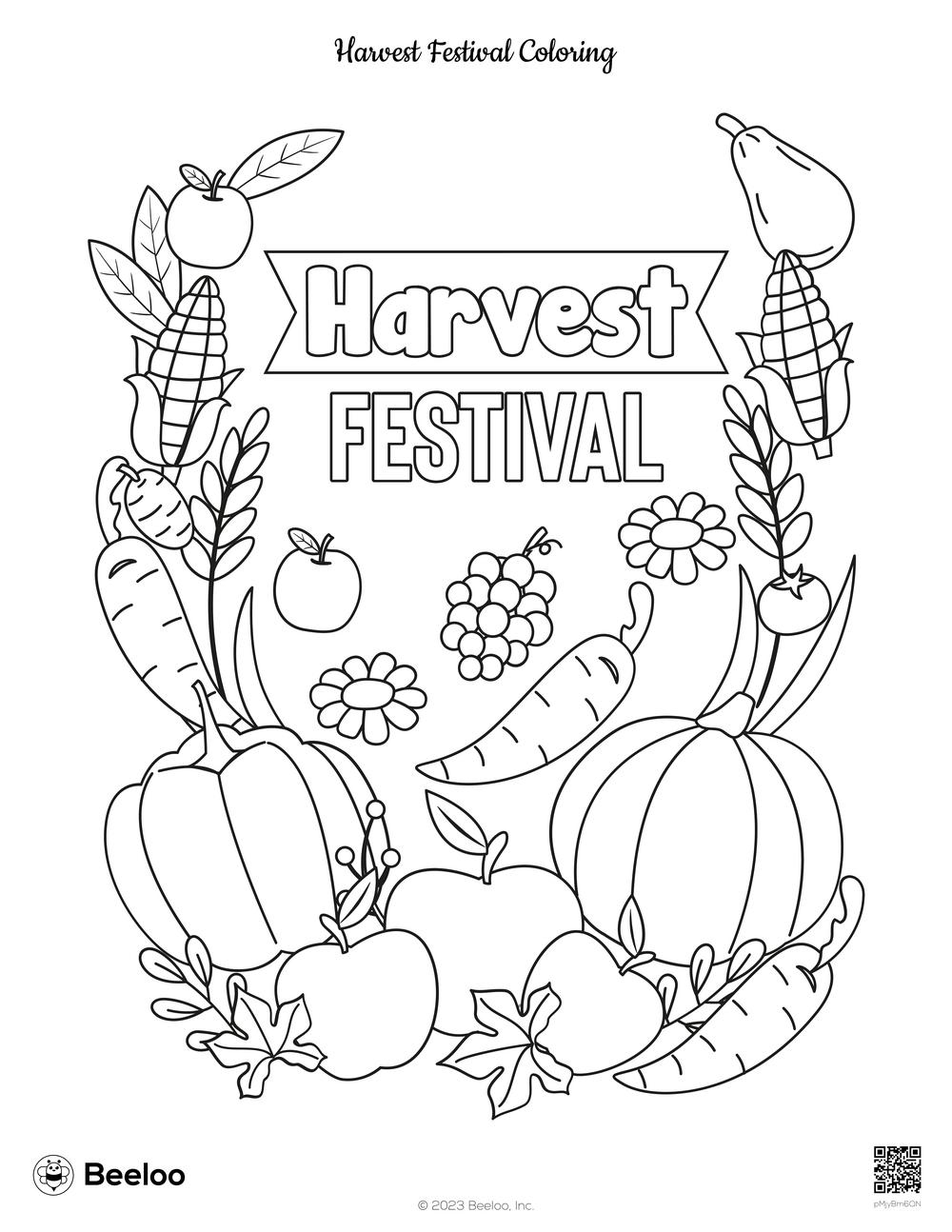 Harvest Festival Coloring Beeloo Printable Crafts And Activities 