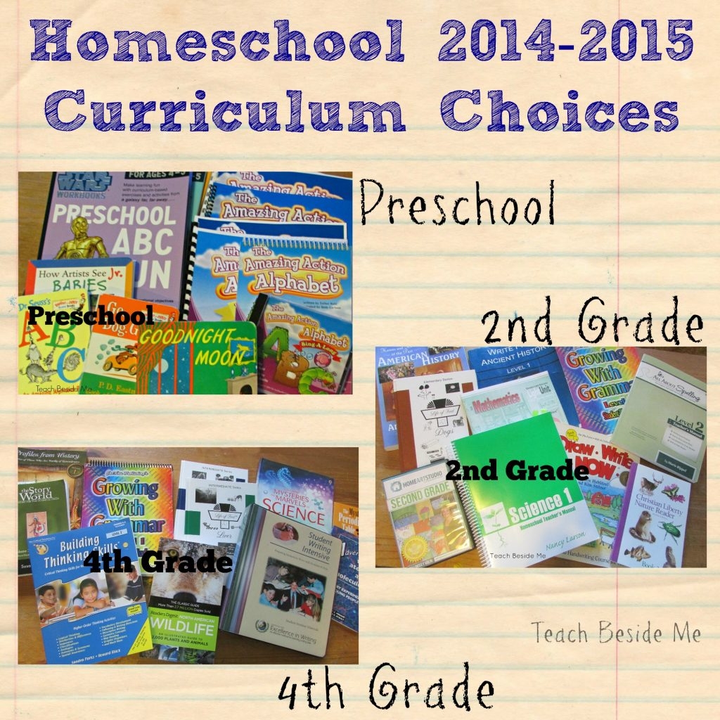 Homeschool Curriculum Choices Pre K 2nd 4th Teach Beside Me