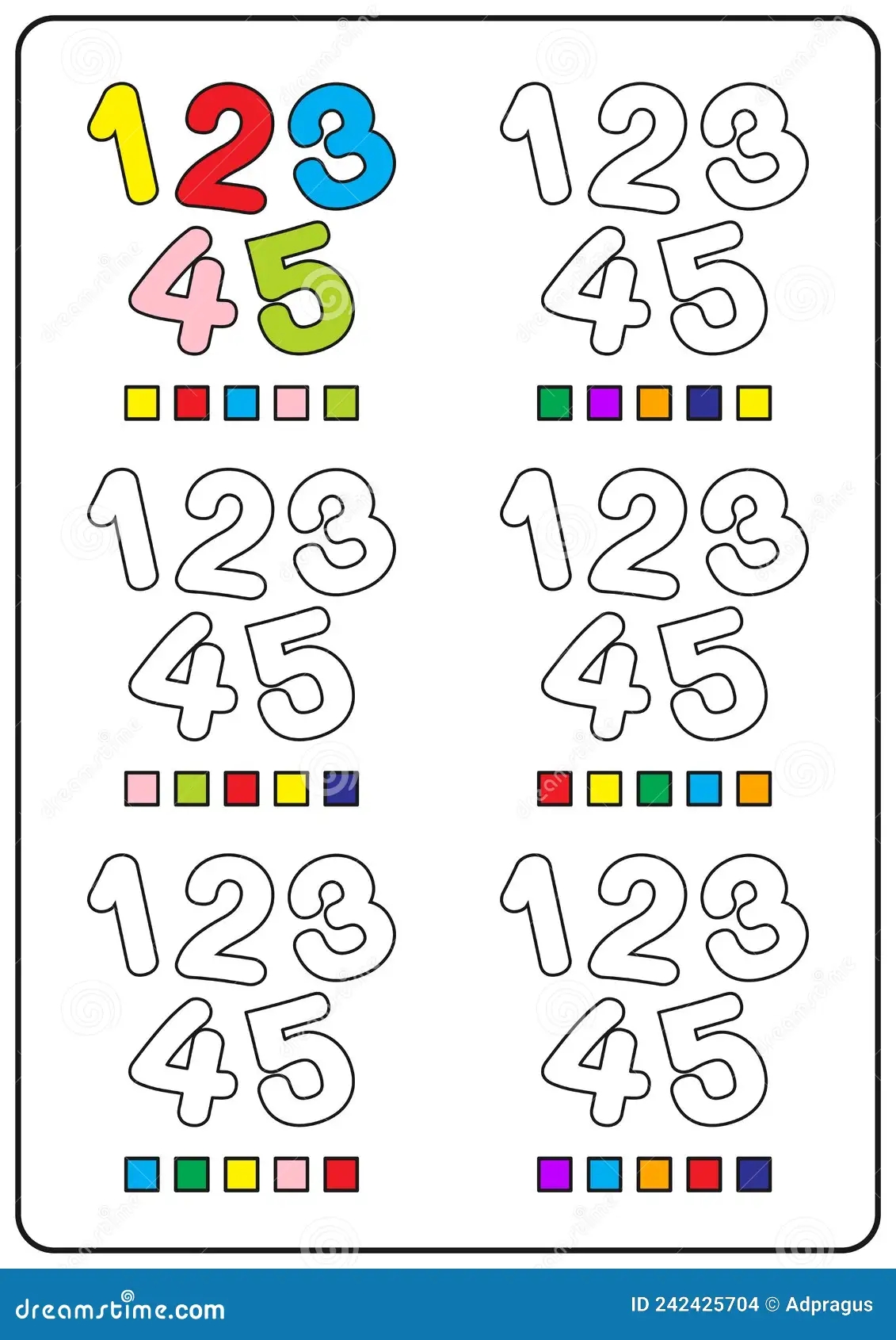 Instructional Coloring Pages Educational Games For Children Preschool Activities Printable Worksheets Stock Vector Illustration Of Child Complete 242425704