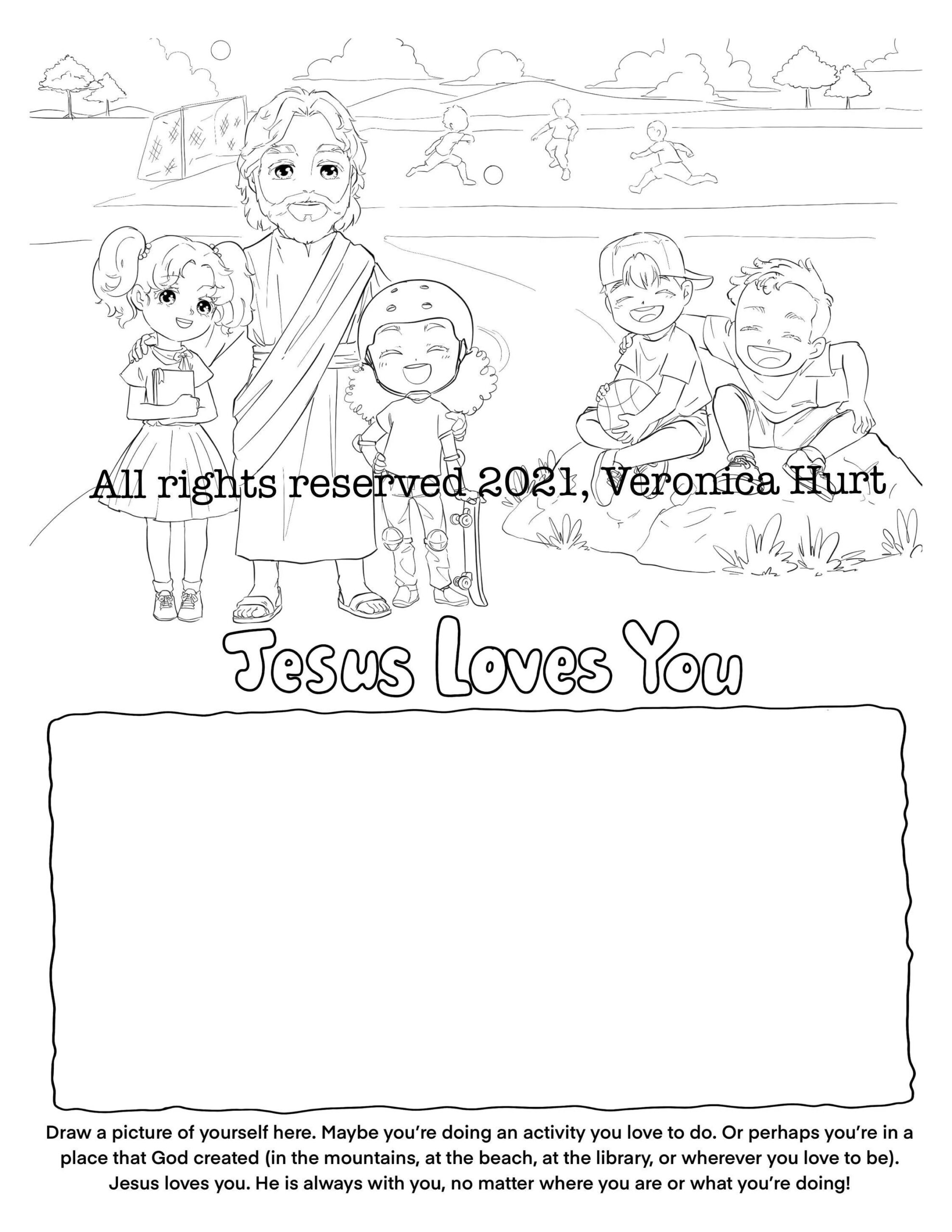 Jesus Loves Me Coloring Page Activity For Kids 5 Etsy UK