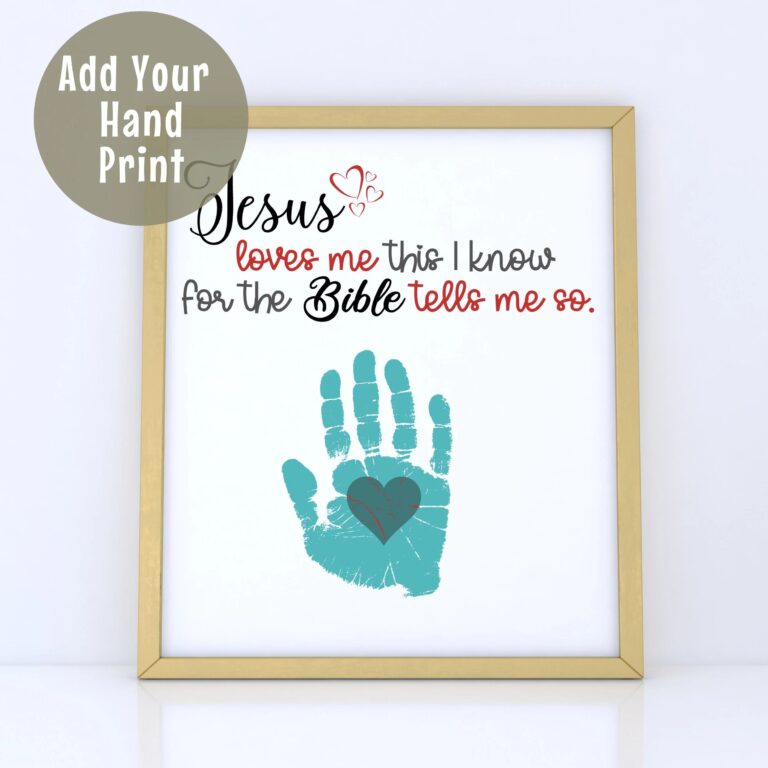 Jesus Loves Me Preschool Craft Christian Handprint Art 