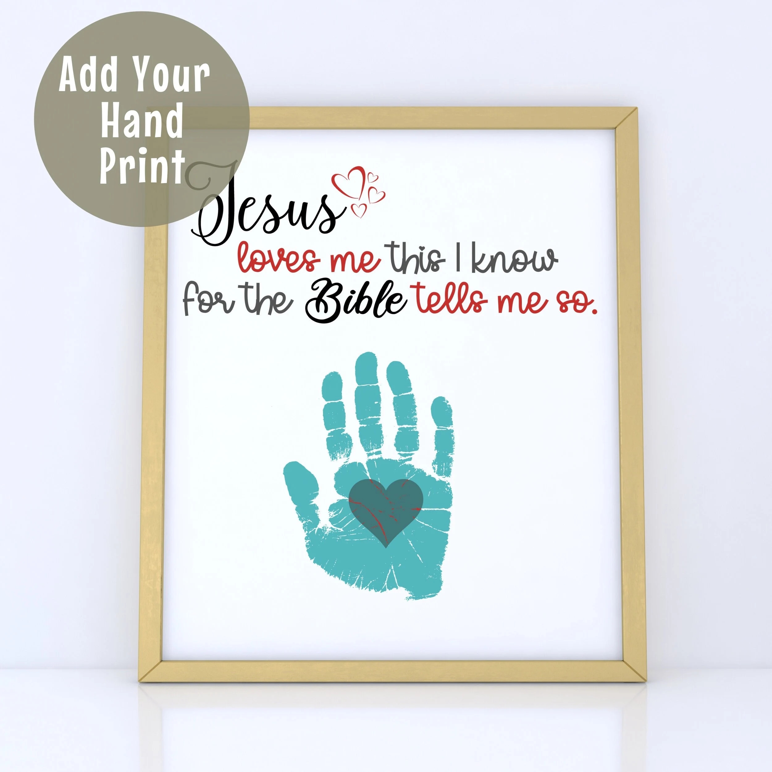 Jesus Loves Me Preschool Craft Christian Handprint Art 