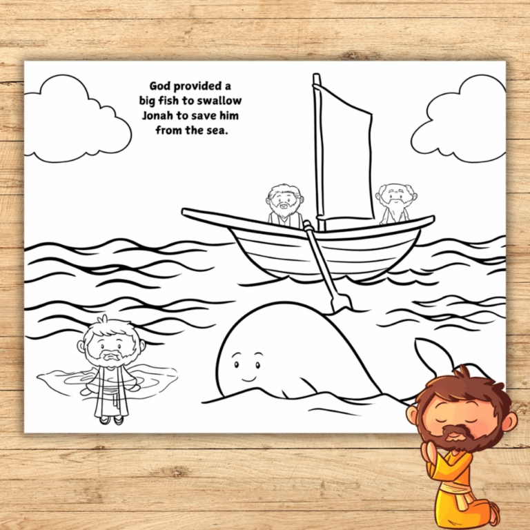 Jonah And The Big Fish Coloring Page Free Printable Simply Full Of Delight