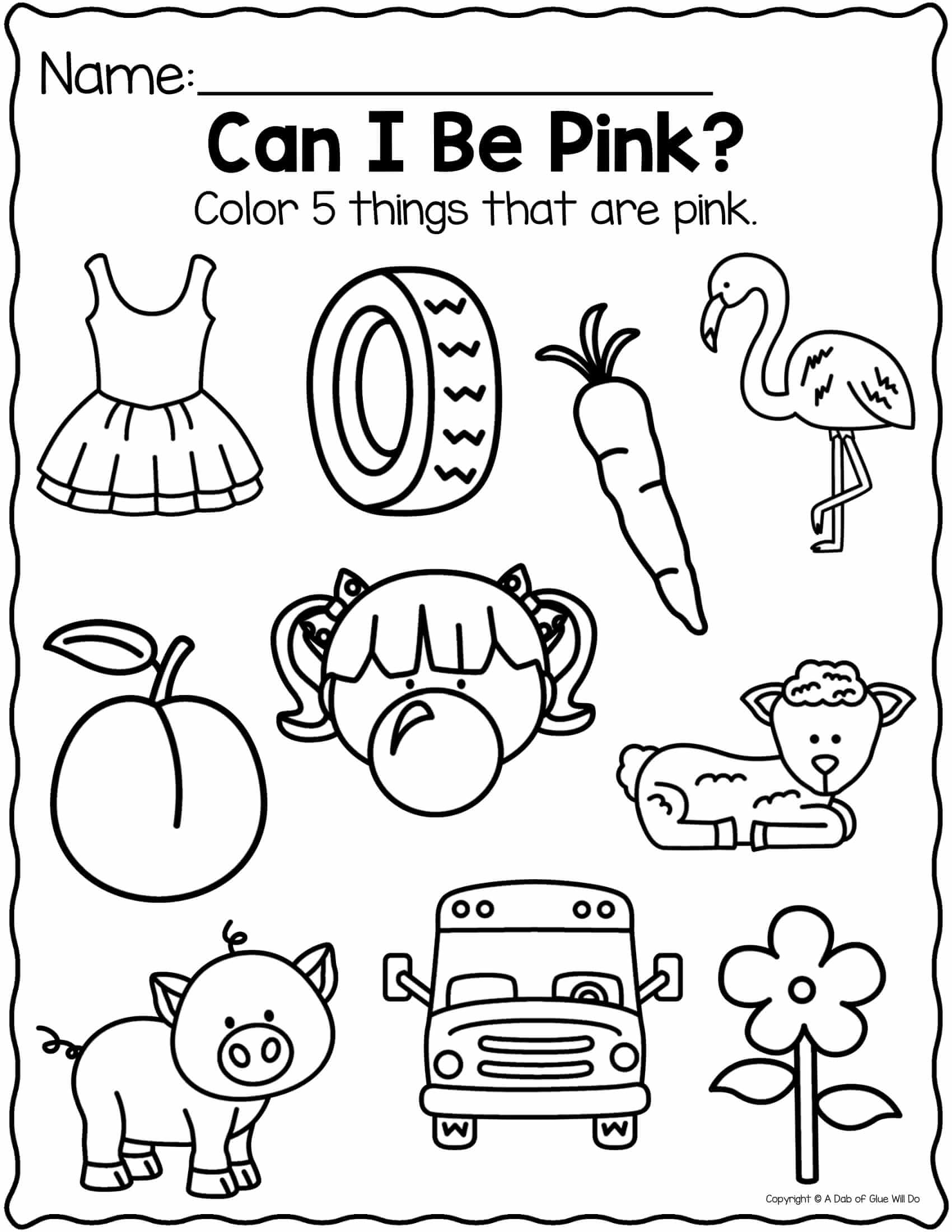 Rainbow Preschool Worksheets