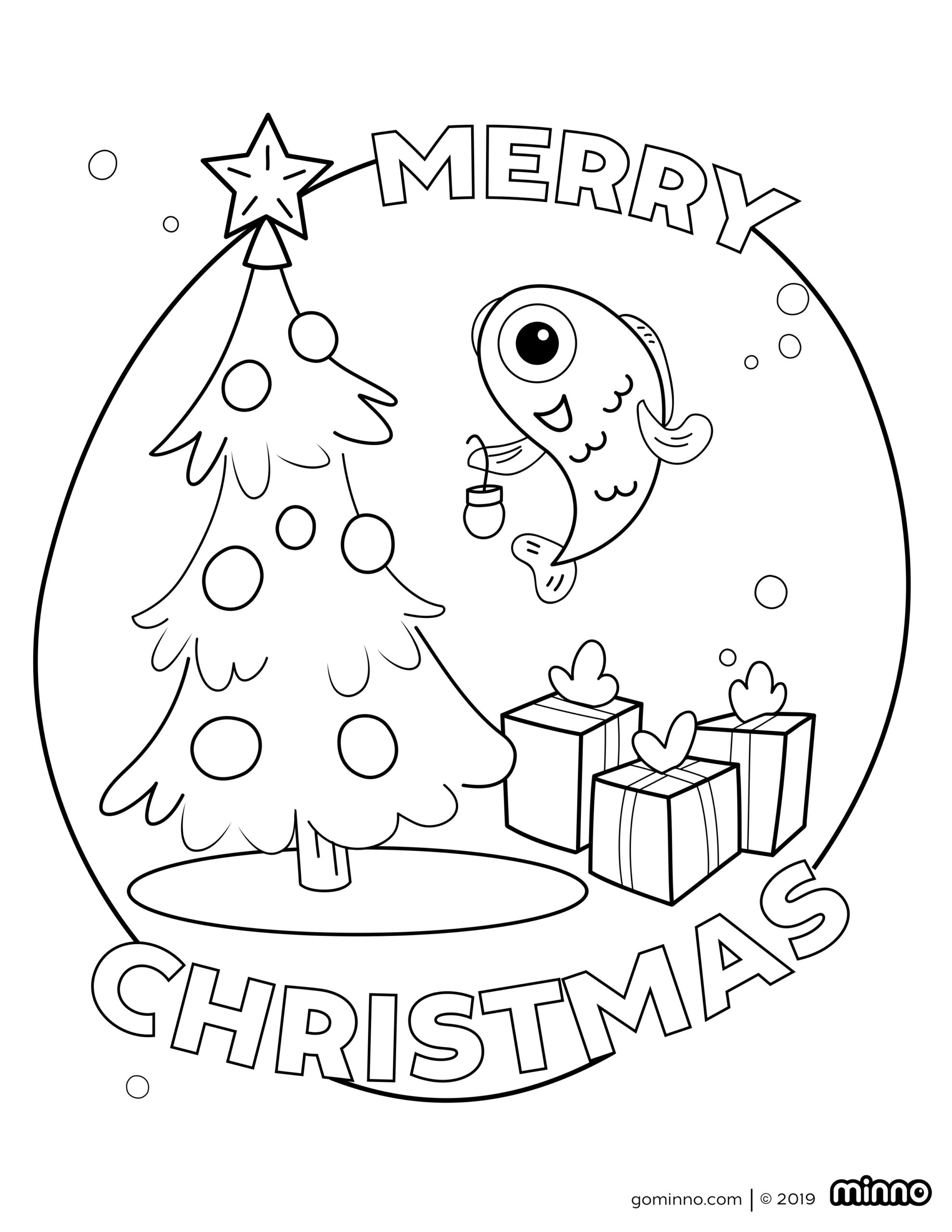 Minno Christmas Coloring Page Printable Minno Kids Minno Christmas Coloring Page Printable Minno Kids
