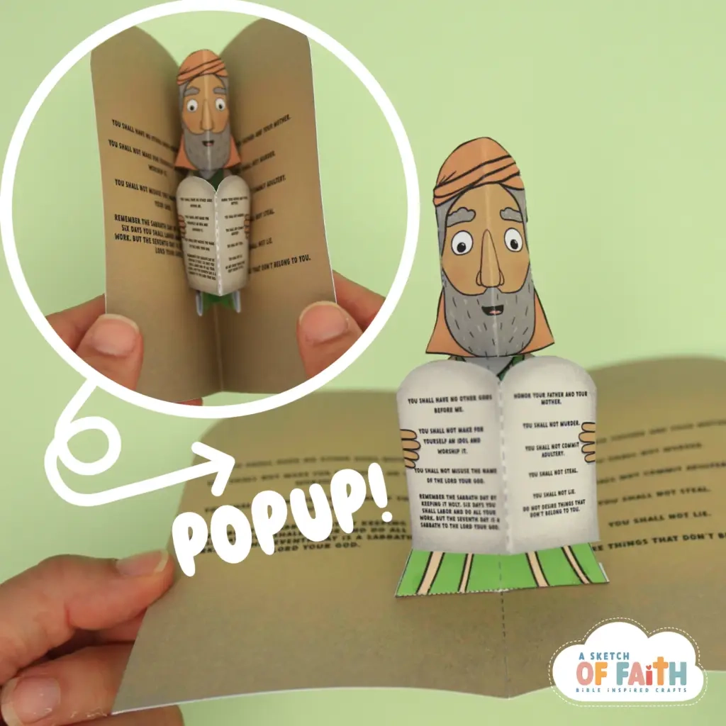 Moses And The 10 Commandments Pop Up Easy Bible Crafts For Kids