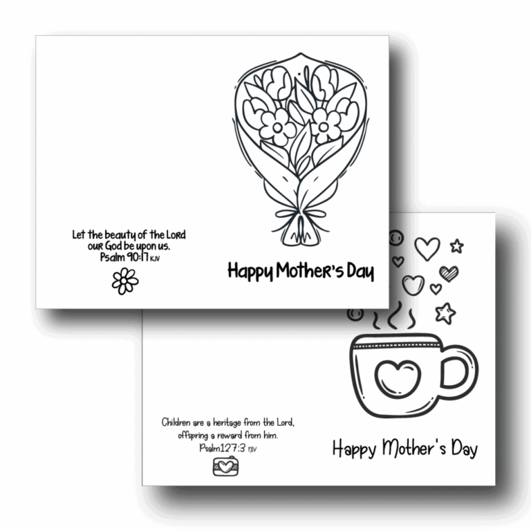 Mother s Day Cards To Color Bible Crafts And Activities