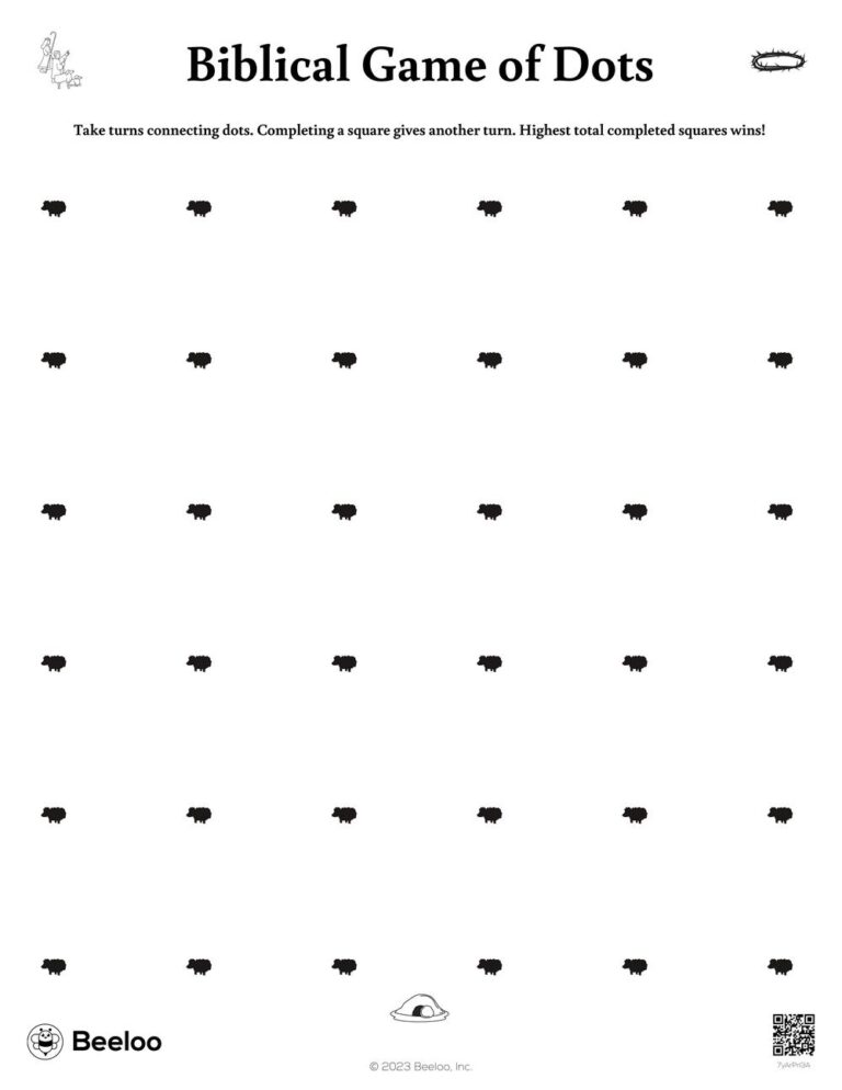New Testament themed Dots And Boxes Games Beeloo Printable 