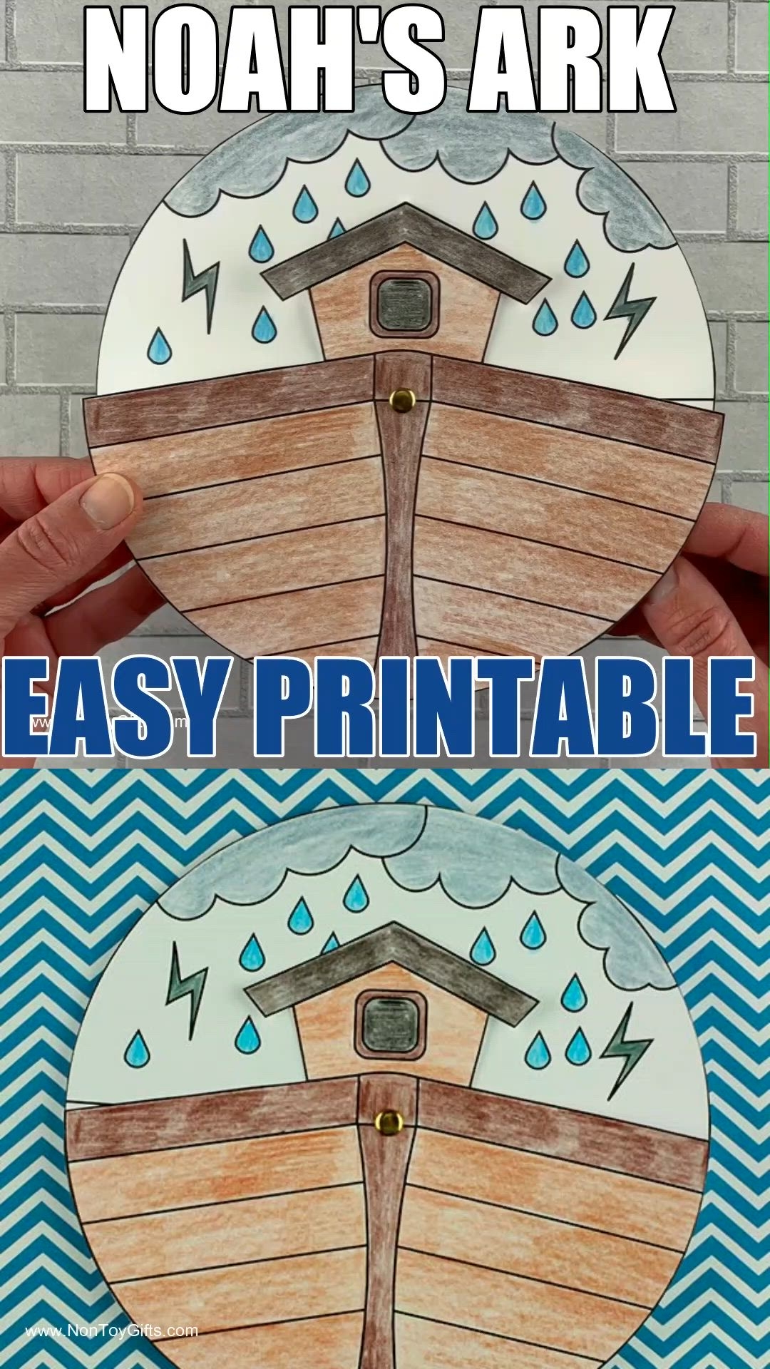 Noah s Ark Coloring Craft Printable For Kids To Use For Sunday School Lesson Easy Bible Craft