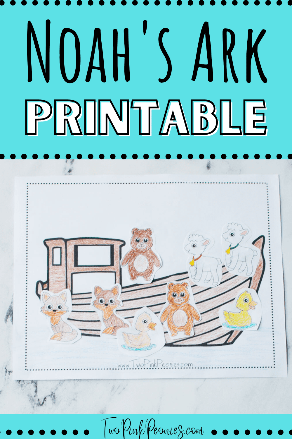 Noah s Ark Printable Craft Two Pink Peonies