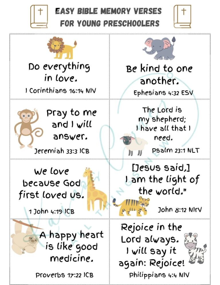 Preschool Bible Verse Cards Scripture Memory digital Download Etsy