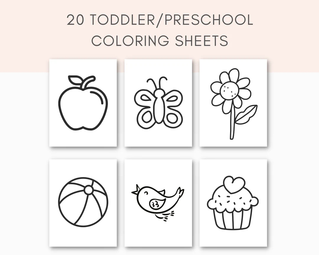 Preschool Coloring Printable Toddler Coloring Toddler Activities Cute Coloring Pages Nursery Coloring Kids Simple Coloring Sheets Etsy Australia