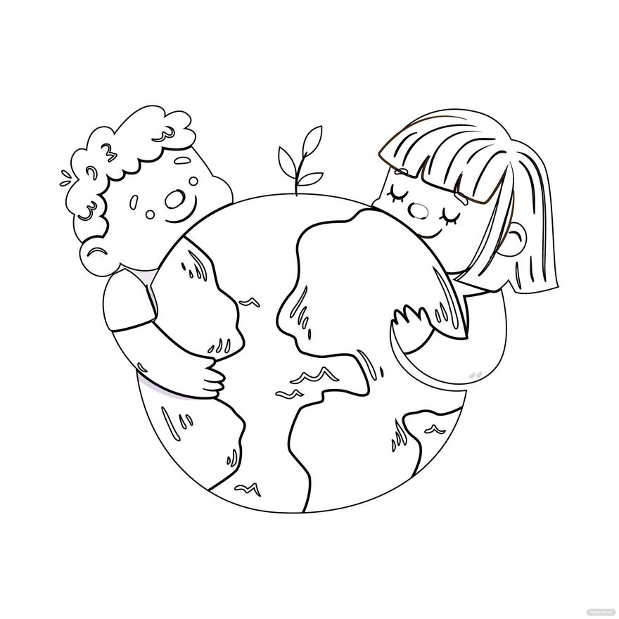Preschool Earth Day Coloring Page In Illustrator SVG JPG EPS 