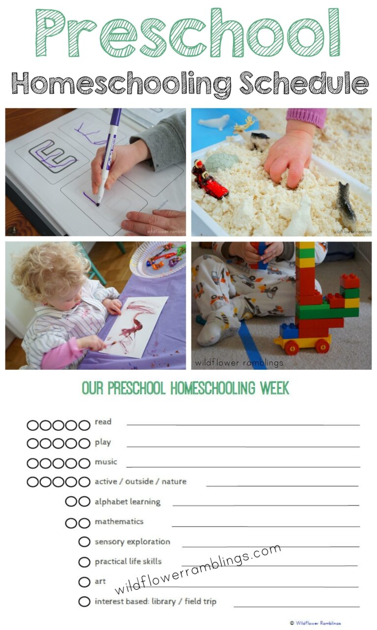Preschool Homeschooling Schedule free Printable Wildflower 