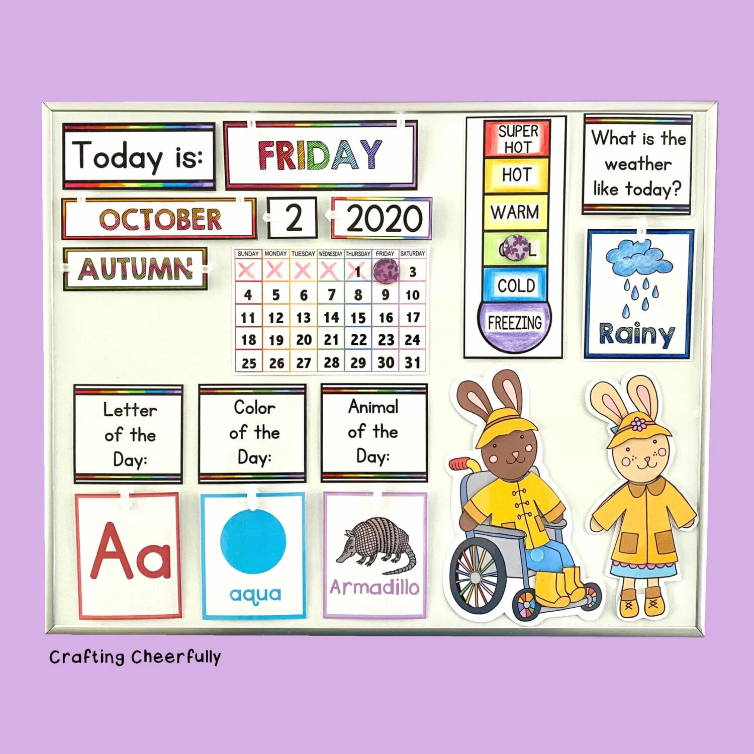 Preschool Learning Calendar Cards Crafting Cheerfully
