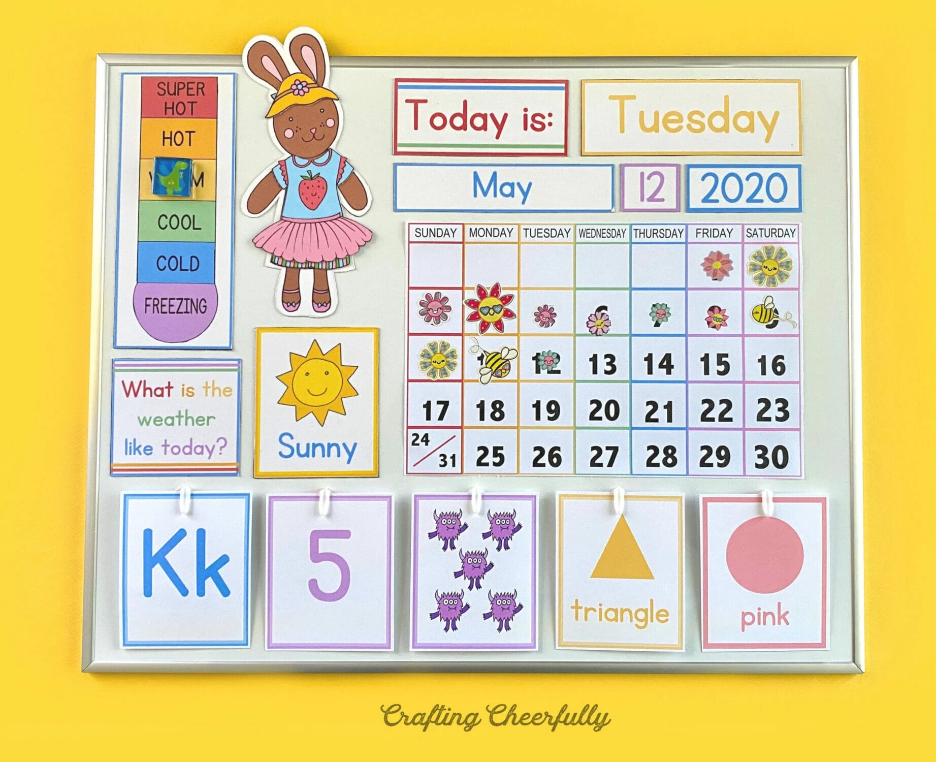 Preschool Learning Calendar Cards Crafting Cheerfully