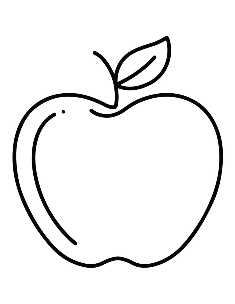 Printable Apple Coloring Page Fall Printable Color Sheet 