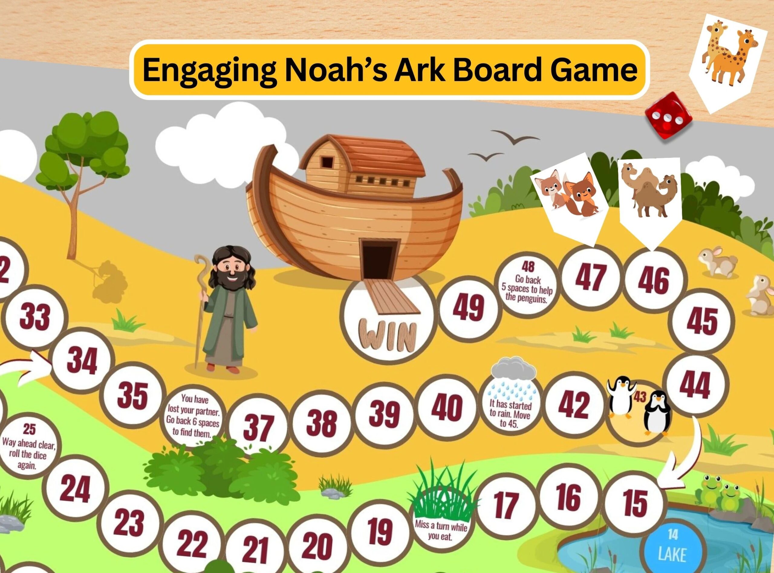 Printable Bible Board Game For Kids Noah s Ark Game Fun 