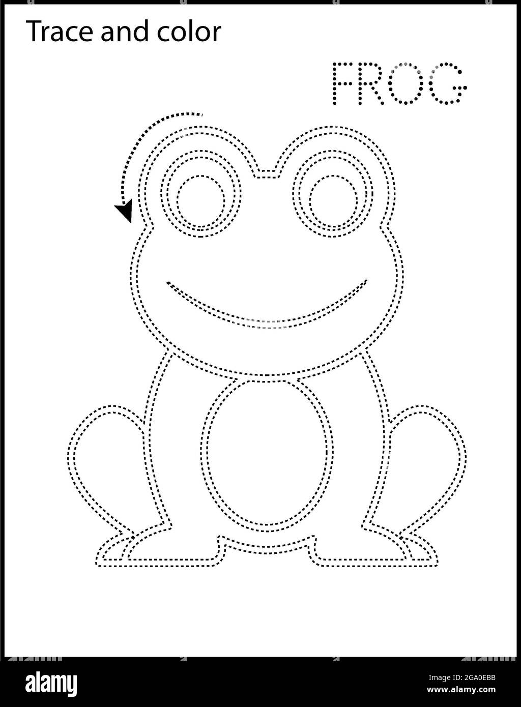 Printable Coloring Page For Kindergarten And Preschool Tracing 